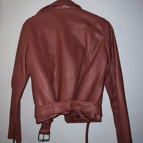 Zara Marsala dusty pink moto jacket - Picture 4 of 4